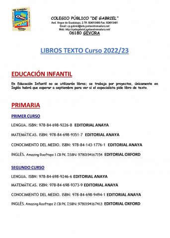 Libros de texto actualizado 2022 2023 Página 1